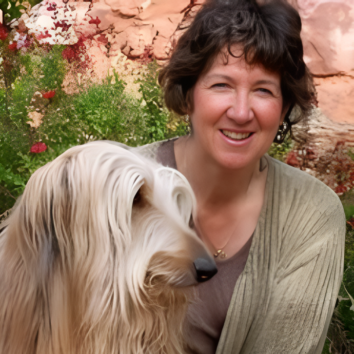 Kate McGahan with her Afghan Hound