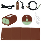 NYP Gina PEMF Device: Complete system including mat, control unit, power supply, and audio components for pulsed electromagnetic field therapy.