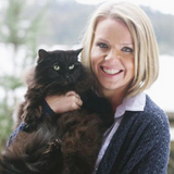 Dr. Loridawn Gordon with her black cat