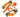 Assortment of orange dog toys: rope, bone, ball, and ring.